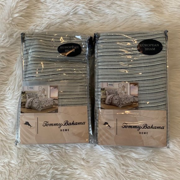 Tommy Bahama Home Raw Coast Cotton European Shams Bedding 2pc - Picture 6 of 8